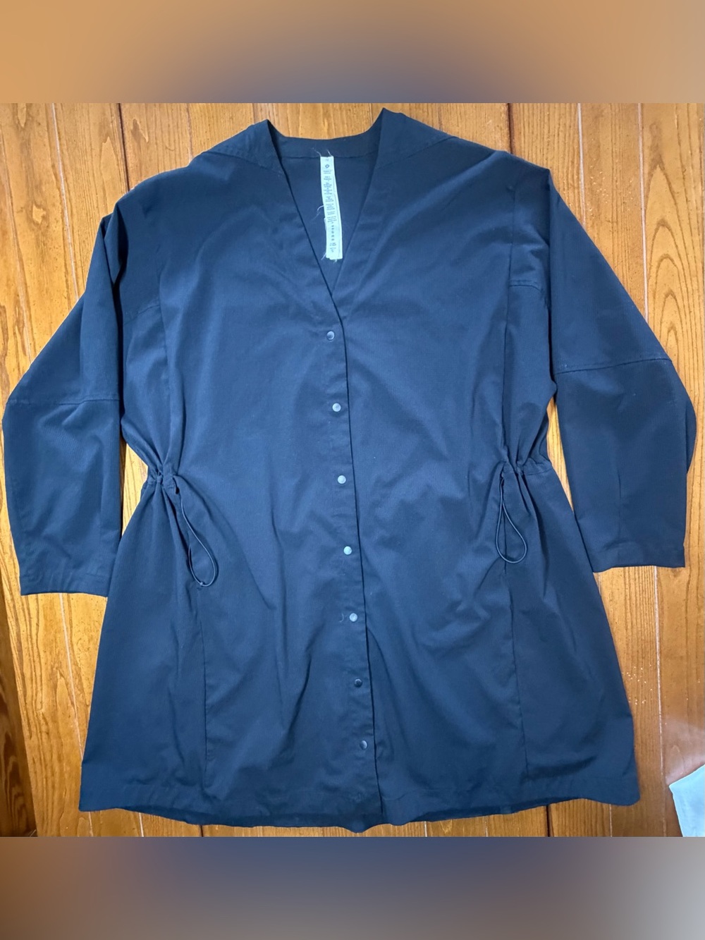 Lululemon Black Snap-Front Hooded Jacket/Longline Tunic – Size 12 🖤